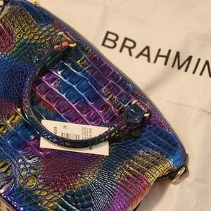Brahmin Colorful Crocodile Embossed Shoulder Bag
